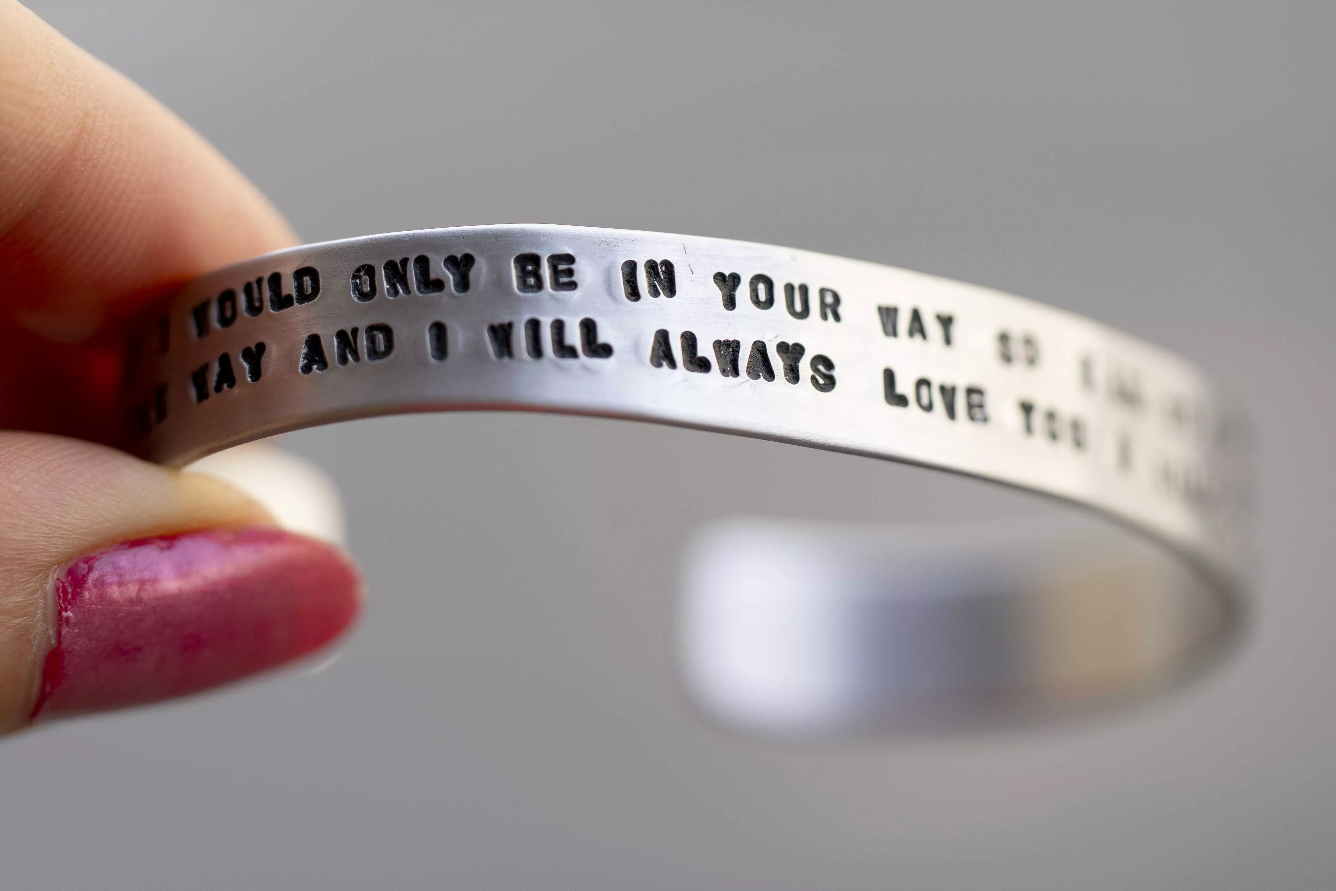 Bracelet 1cm texte 2rangs - alu