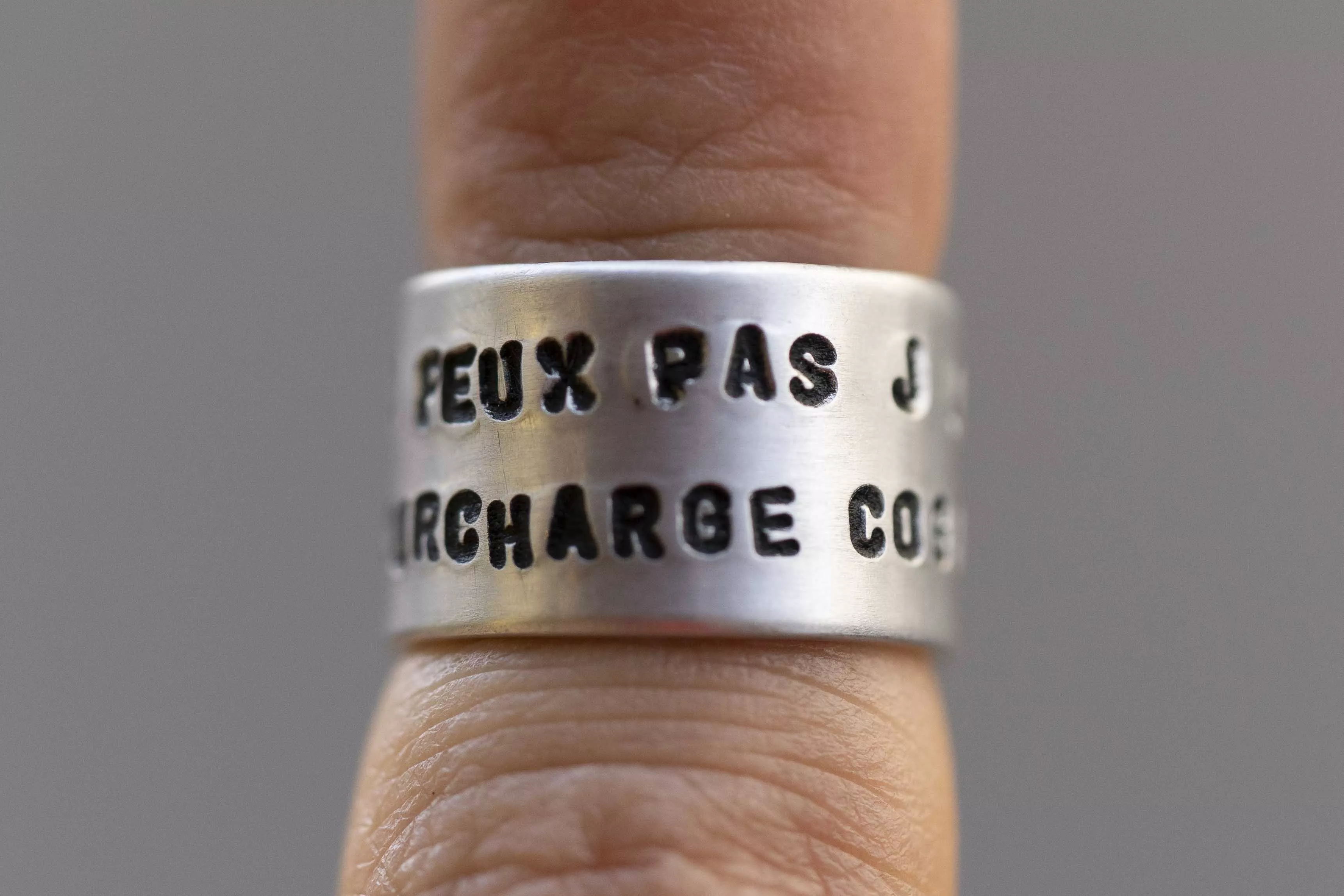 Bague phalange large 1cm - alu